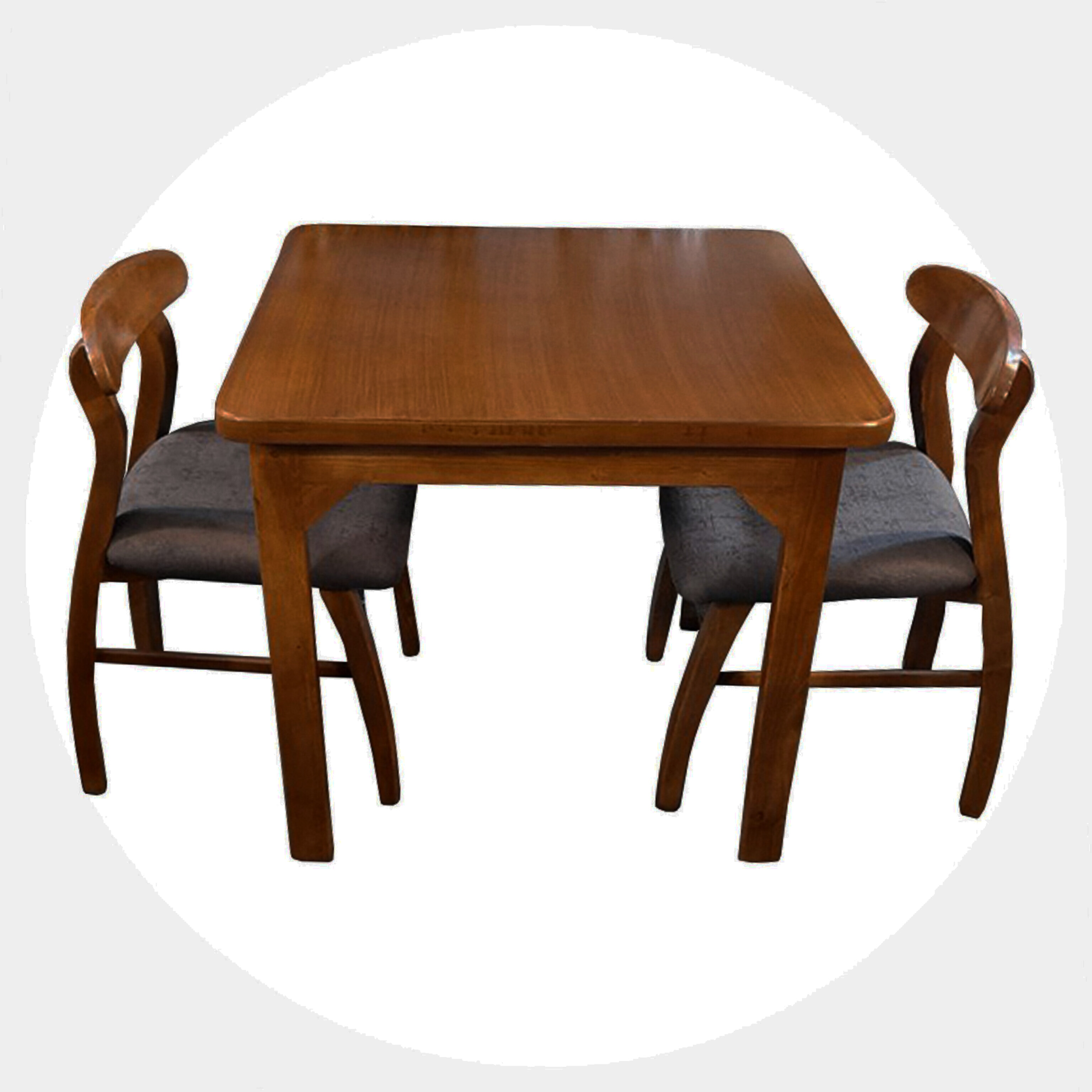  لهستانی جنس چوبی یک میز وچهار صندلی ابعاد میز ۹۰×۹۰×۸۰ابعاد صندلی ۴۰×۴۴×۵۰میز گرد و قابل جداشدن دارای رنگبندی مناسب فضاهای محدود