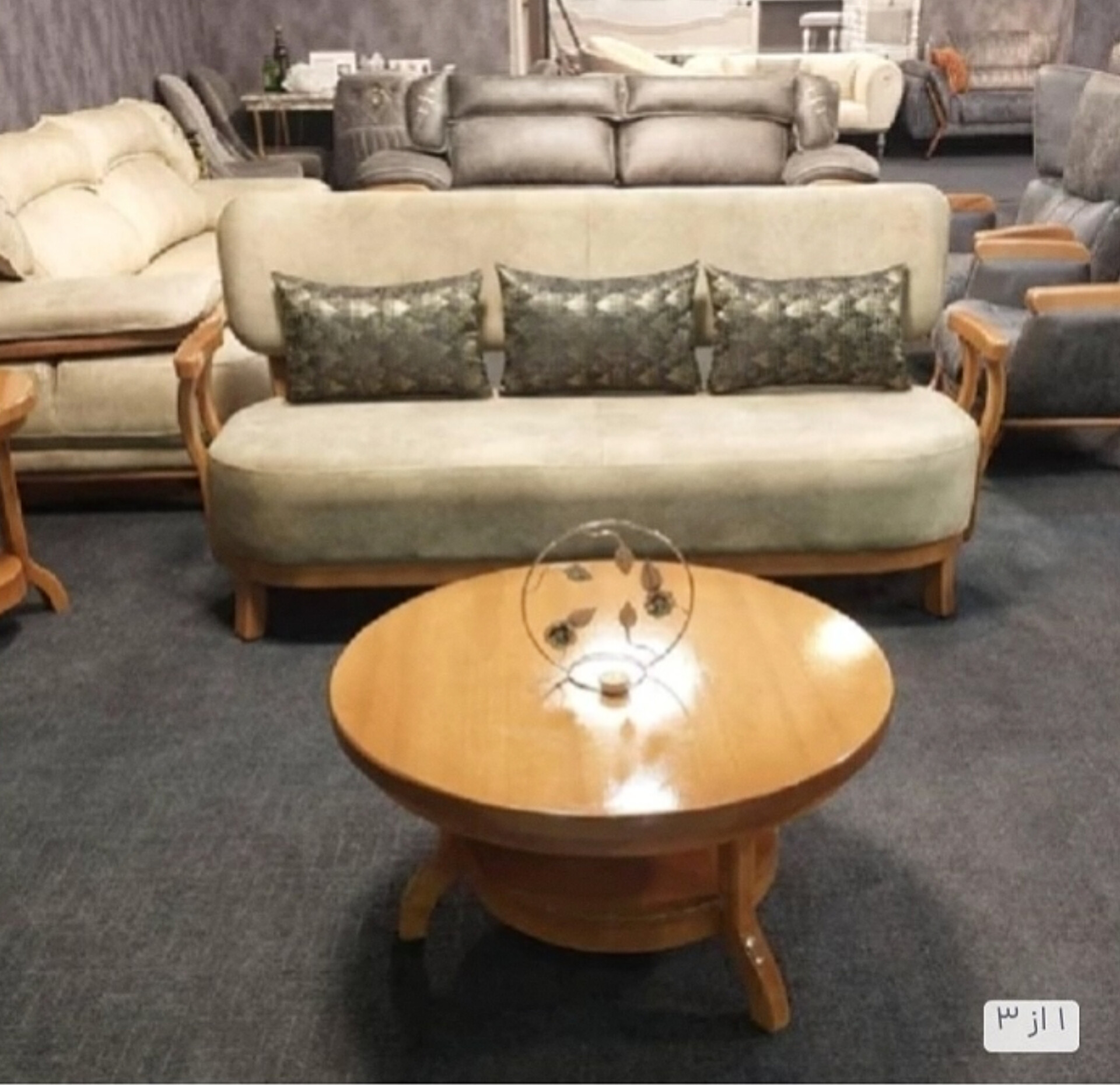  میز جلومبلی و عسلی لهستانی 3تکه جنس چوبی ابعاد 80×80×4540×40×50دو طبقه بسیار شیک‌دارای رنگبندی 