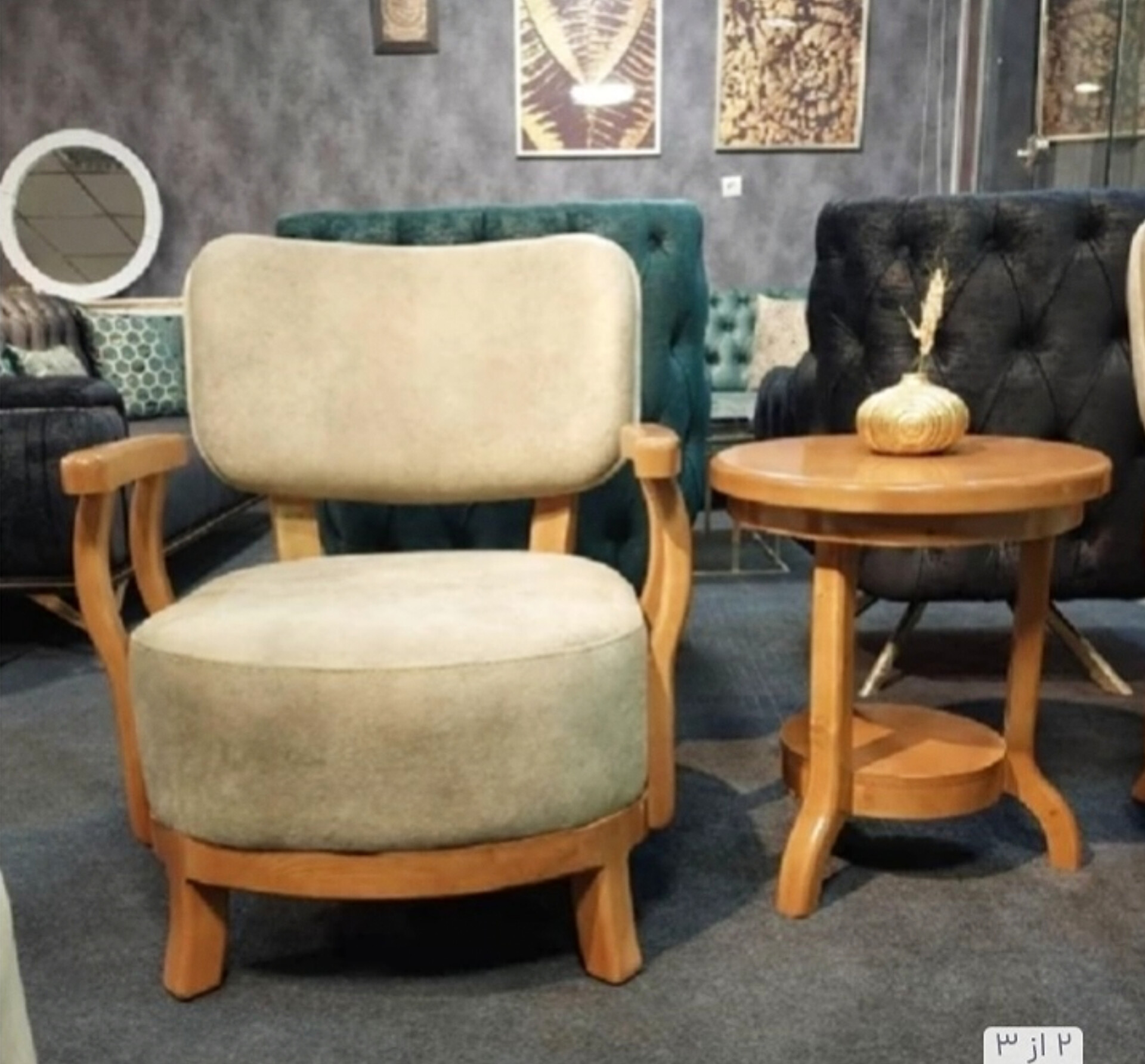  میز جلومبلی و عسلی لهستانی 3تکه جنس چوبی ابعاد 80×80×4540×40×50دو طبقه بسیار شیک‌دارای رنگبندی 