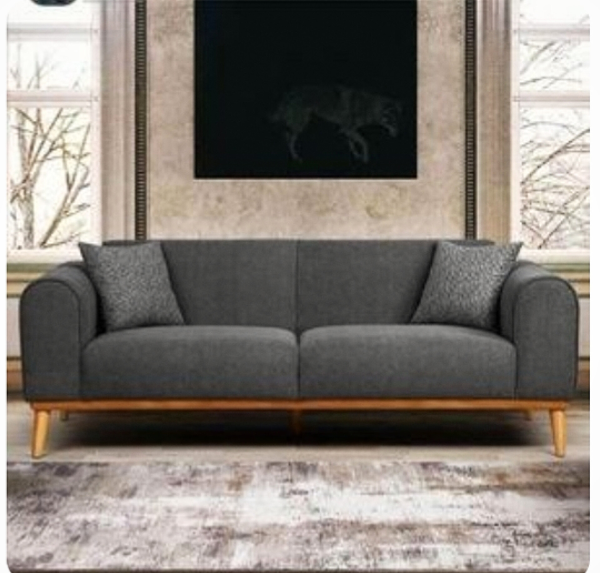  مبل راحتی کاپر 3نفره ابعاد 220×85×88کلاف چوب روس نشیمن اسفنج ۳۵ کیلویی پارچه هانزو بسیار شیک دارای رنگبندی مناسب tv room