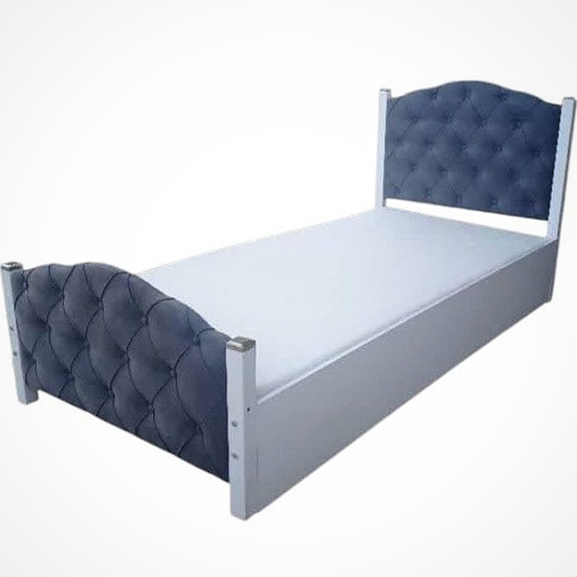  تخت خواب یکنفره مدل جاسمین سایز ۹۰جنس mdf سایز 200×90×110سرتخت و قید وسط پارچه لمسه شده دارای رنگبندی 