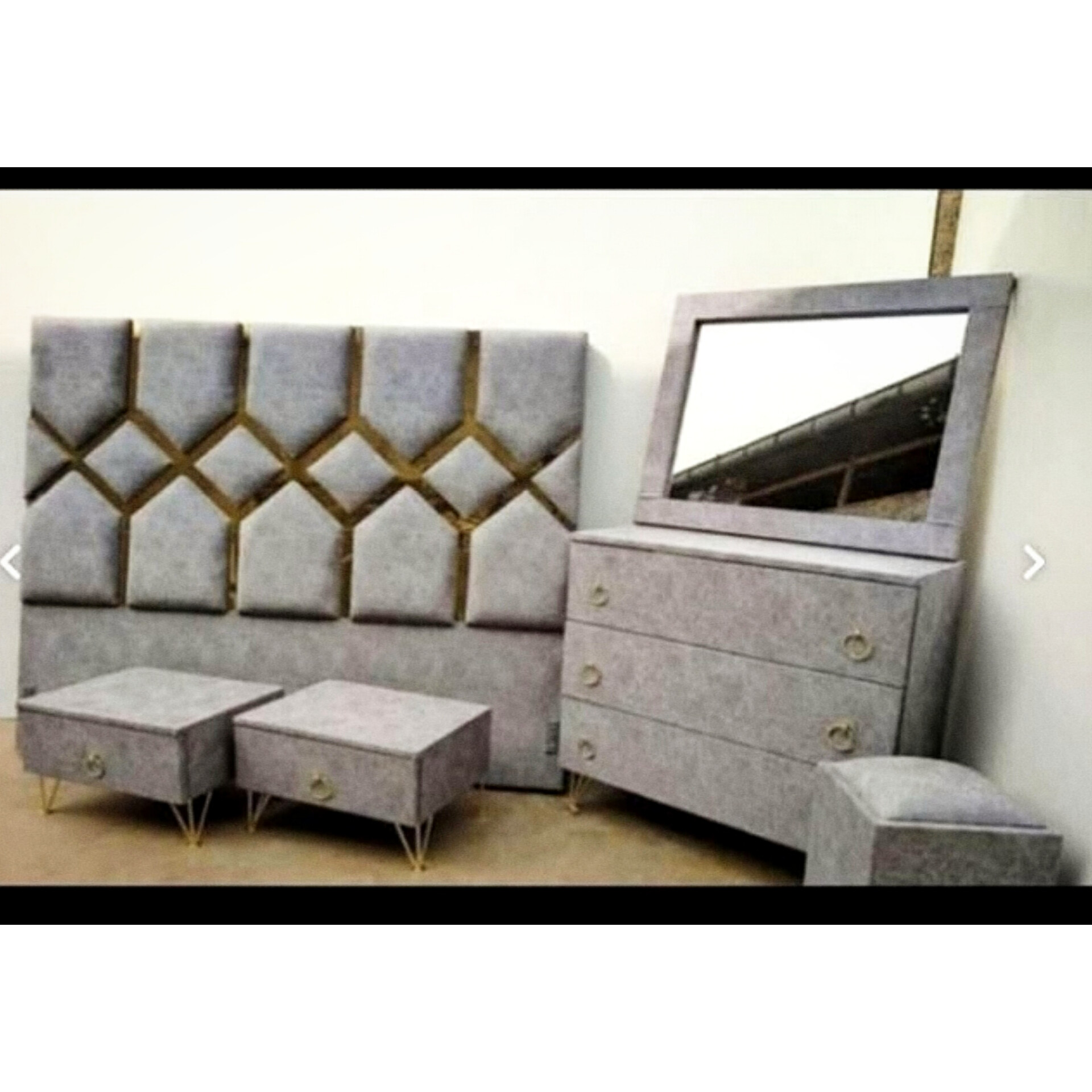  تختخواب دونفره مدل لیزری جنس mdf ابعاد 200×160×110تمام پارچه دارای کفی تخت دارای رنگبندی پارچه