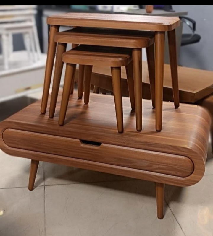   میز جلومبلی و عسلی مدل رادیویی 4تکه جنس mdf وکیوم 24 ماه ضمانت شرکتی ابعاد 100×67×35جلومبلی 2 کشو و 3 تا عسلی زیر هم رو پایه های پیچی بسته بندی کارتن دارای رنگبندی 