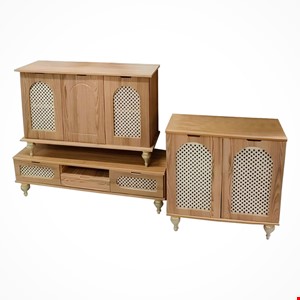 ست میز تلویزیون،میزکنسول،جاکفشی مدل حصیری(4عددی)