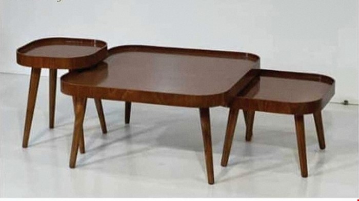 میز جلومبلی و عسلی مربع مدل لبه دار4 عددی