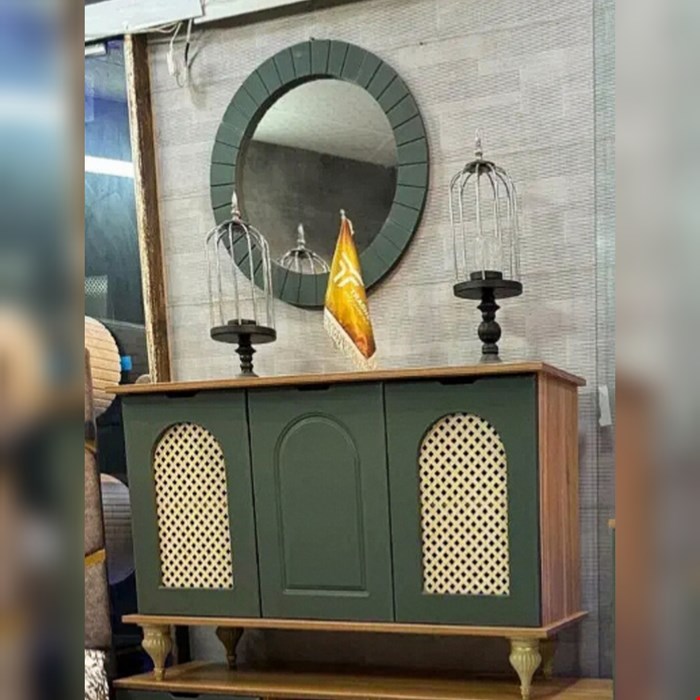 میز کنسول و آینه مدل حصیری