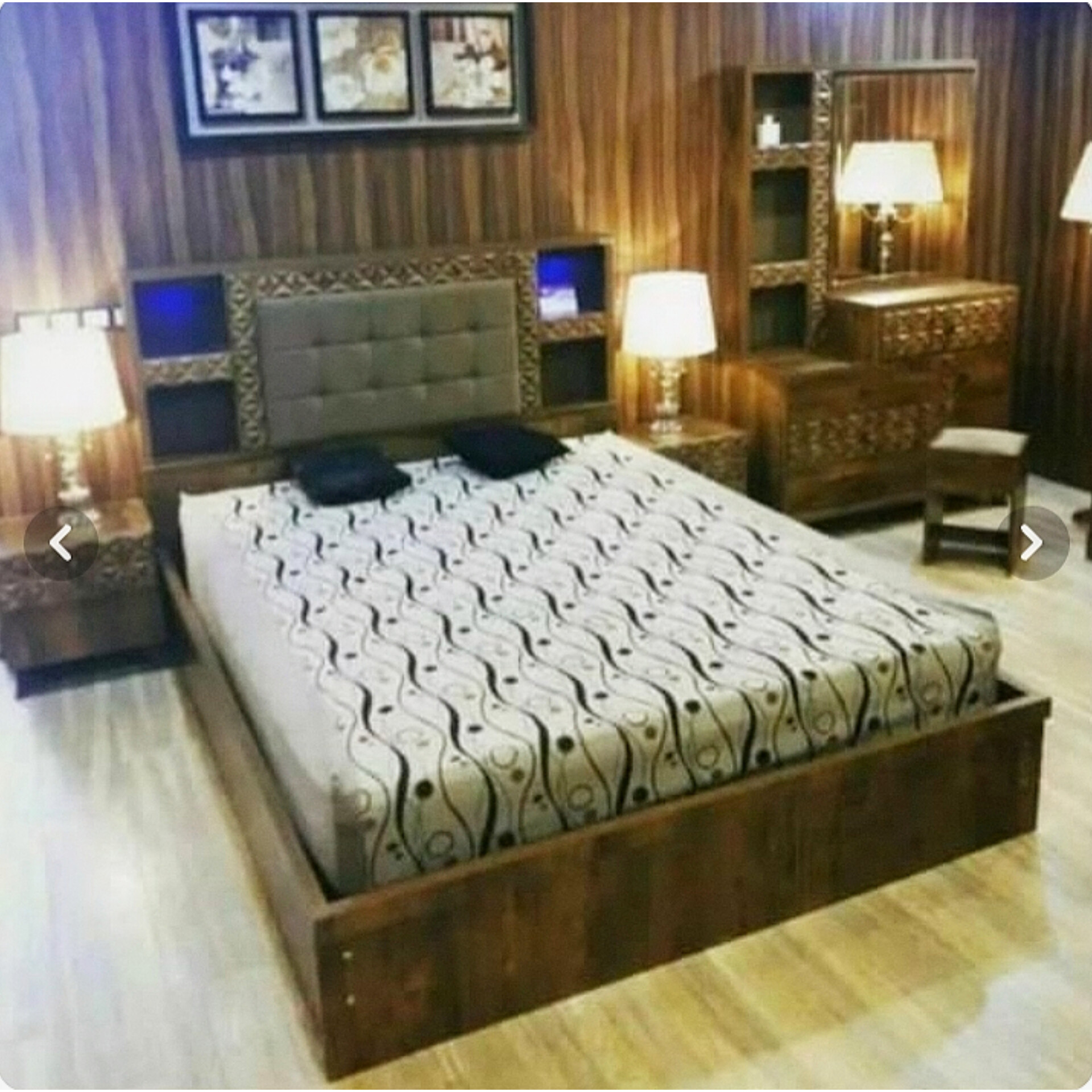 تخت خواب دونفره مدل فلور سایز 160-قهوه ای 