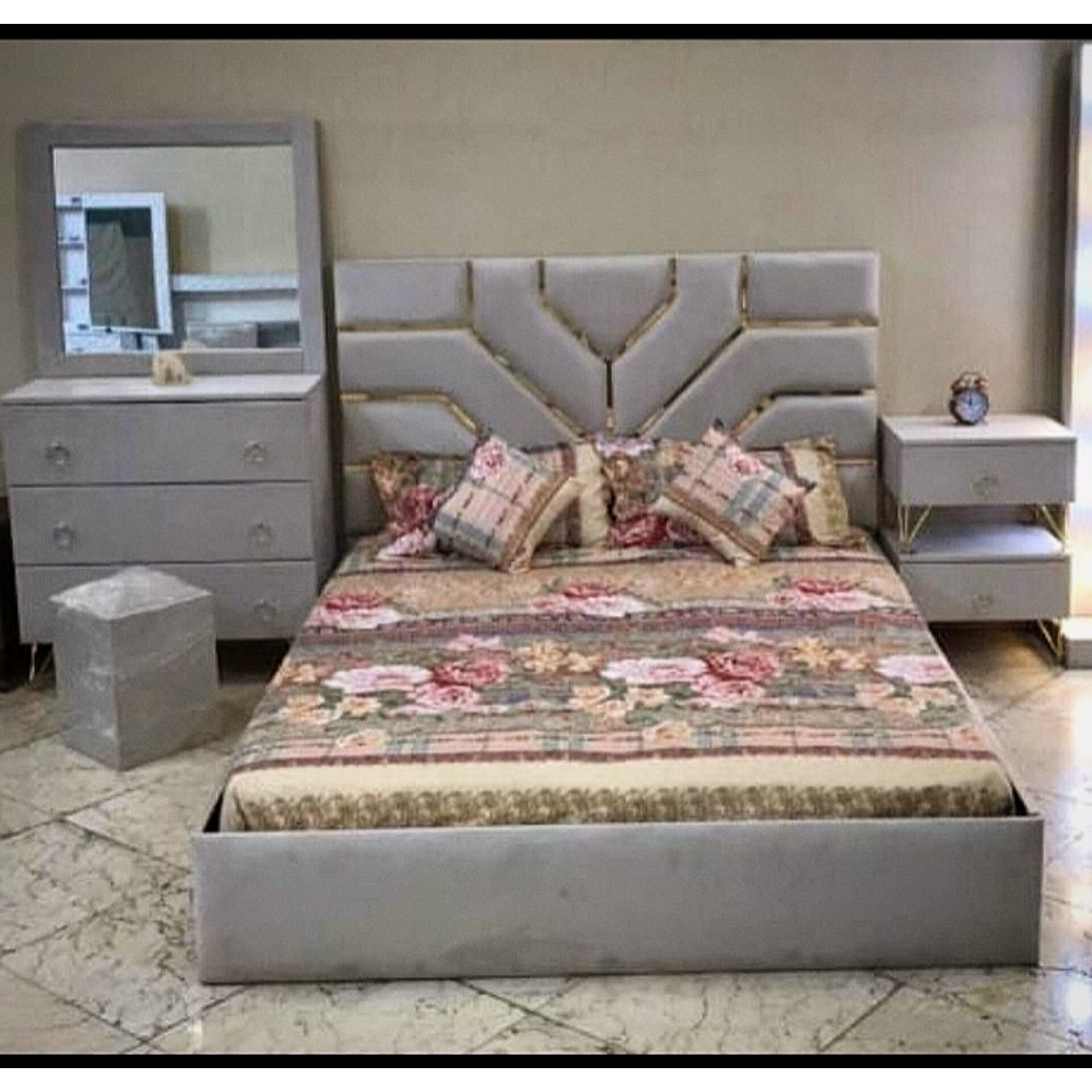 سرویس خواب دونفره مدل سه کشو-طوسی 