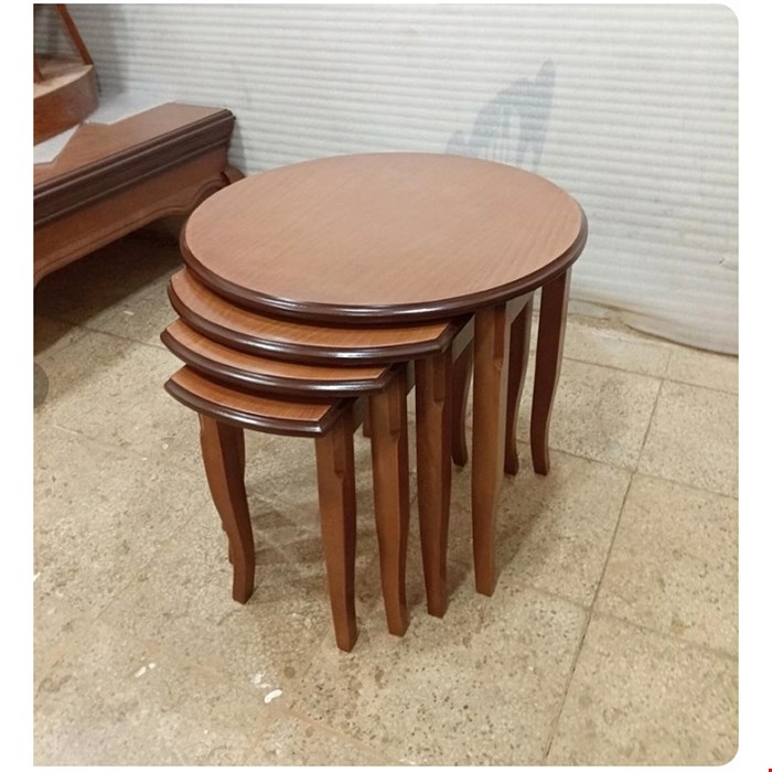 میز عسلی چهار تکه گرد مدل ترمه 