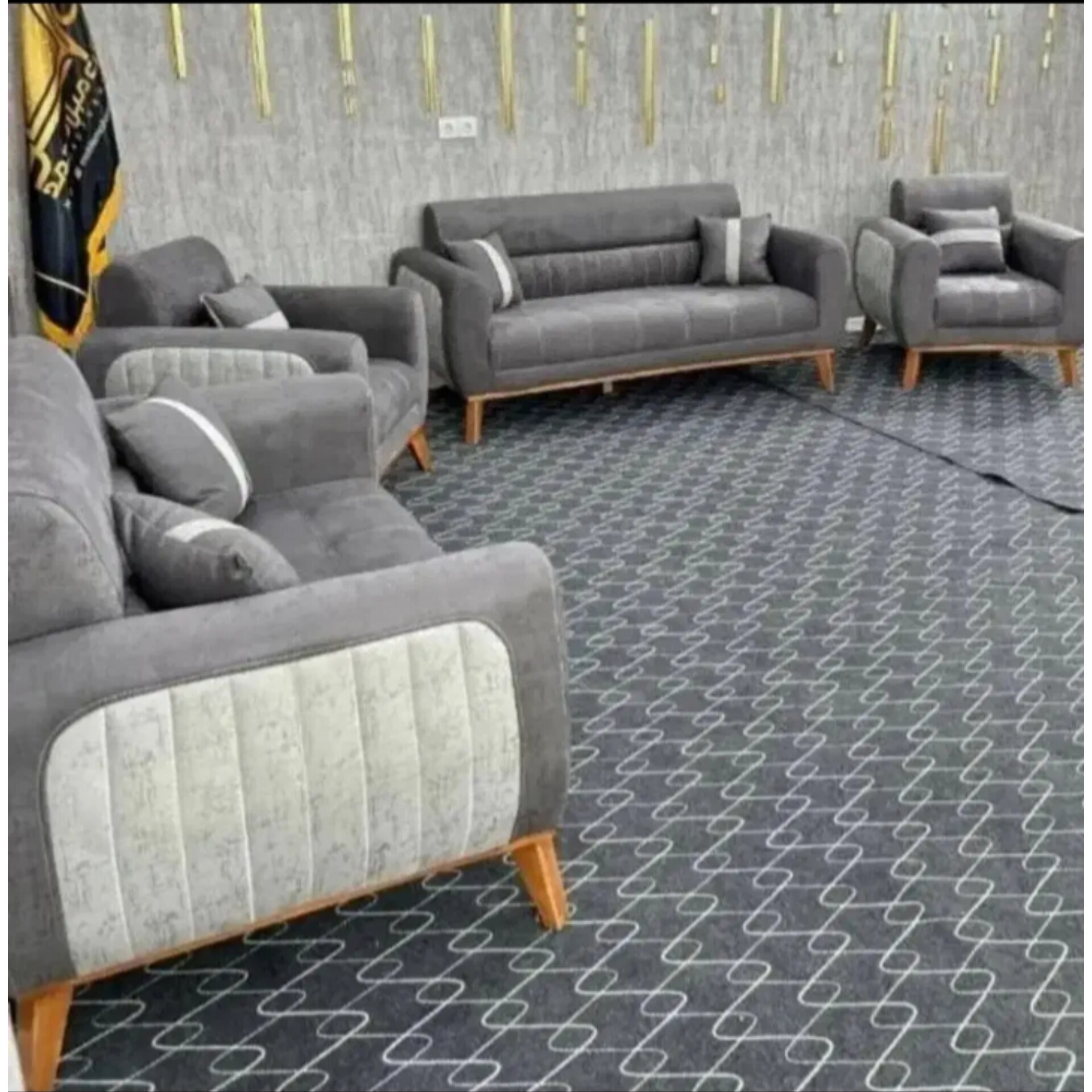 مبل راحتی مینیمال مدل ژینو 5 نفره -طوسی طوسی روشن