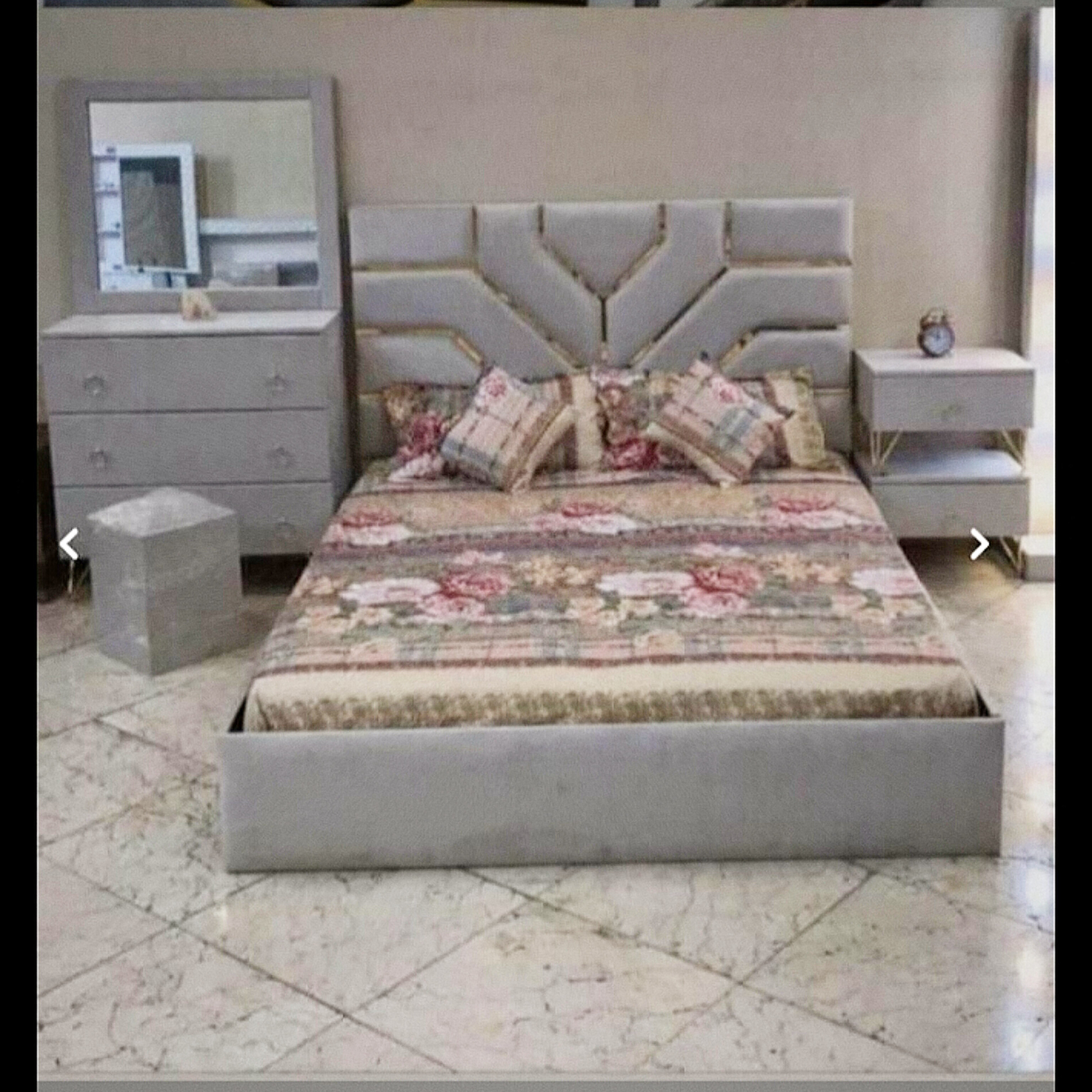 تخت خواب دونفره مدل لیزری سایز 200×160-طوسی