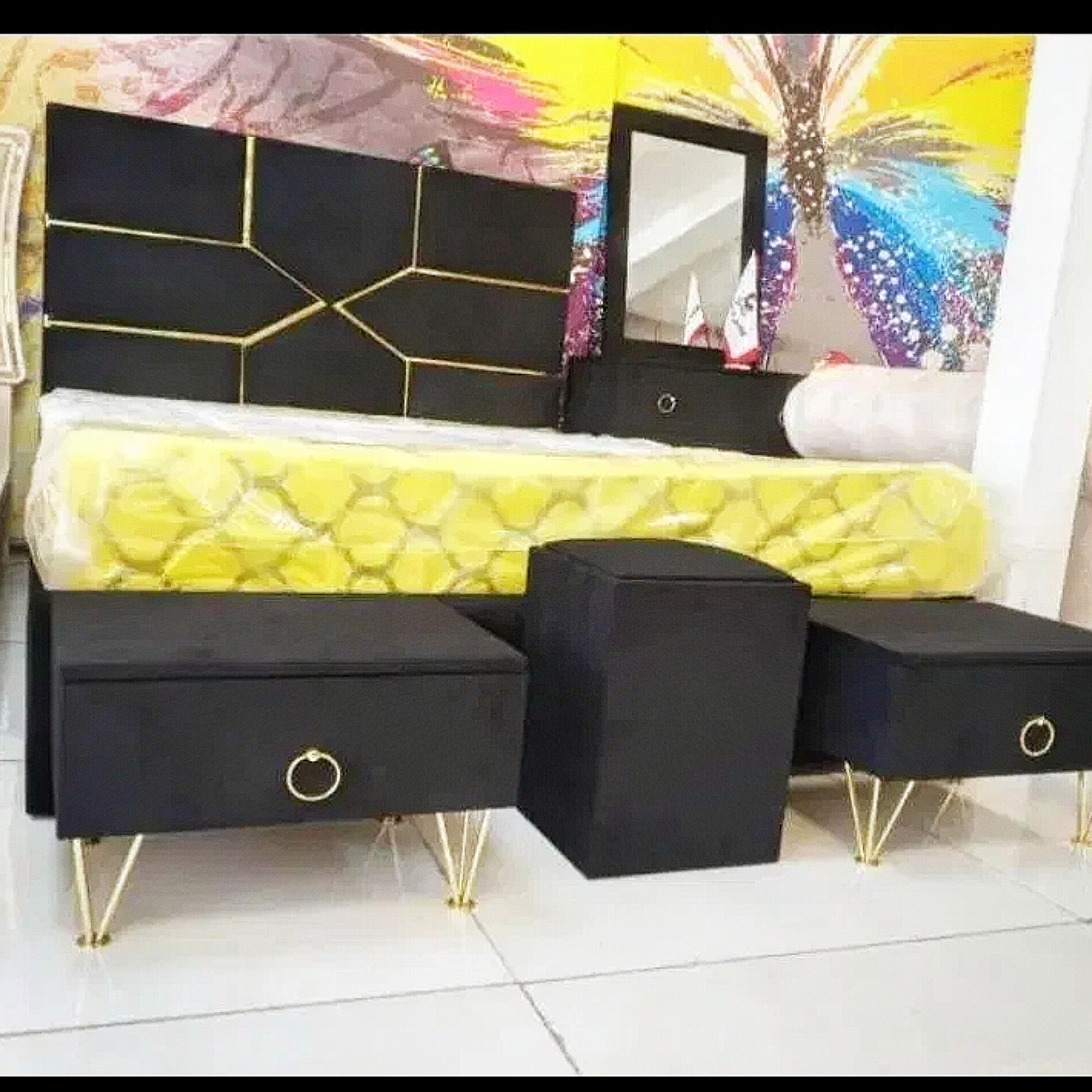تخت خواب دونفره مدل لیزری سایز 200×160-نوک مدادی