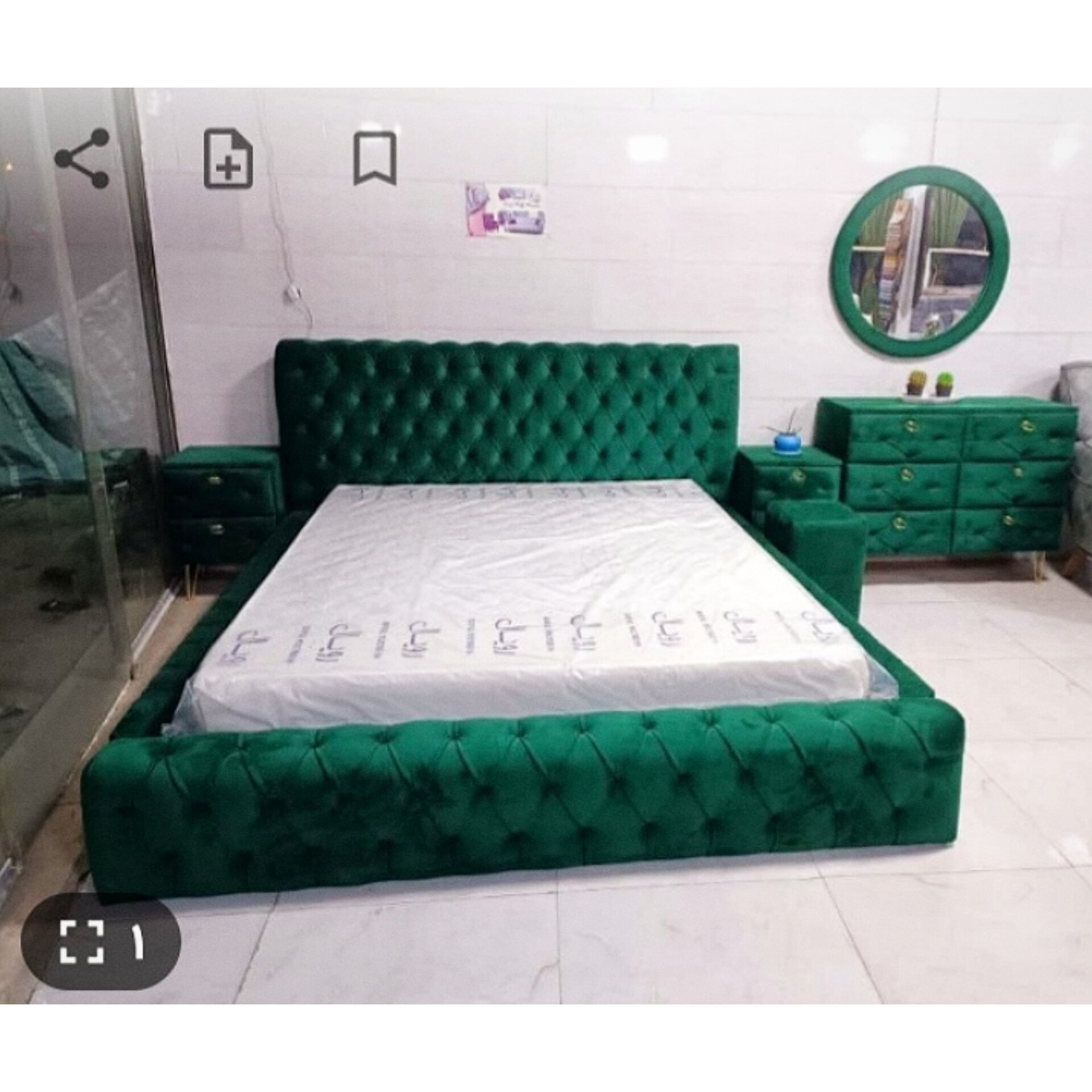 سرویس خواب دونفره مدل چستر -سبز