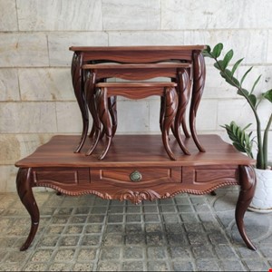 میز جلومبلی و عسلی مدل پیچک (4عددی)