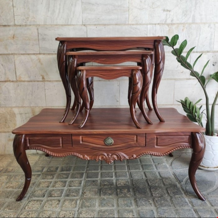 میز جلومبلی و عسلی مدل پیچک (4عددی)